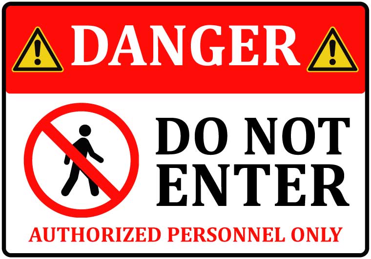 Warning sign panel room download free